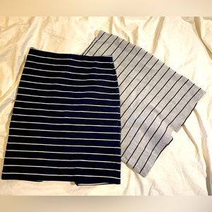 Banana Republic Striped Pencil Skirt (Blue & Gray)